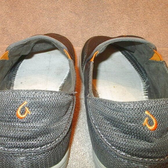 Olukai Nohea Mesh Slip On Shoes Men Size 11 Drop Heel Slide Comfort Dark Shadow - Picture 11 of 12